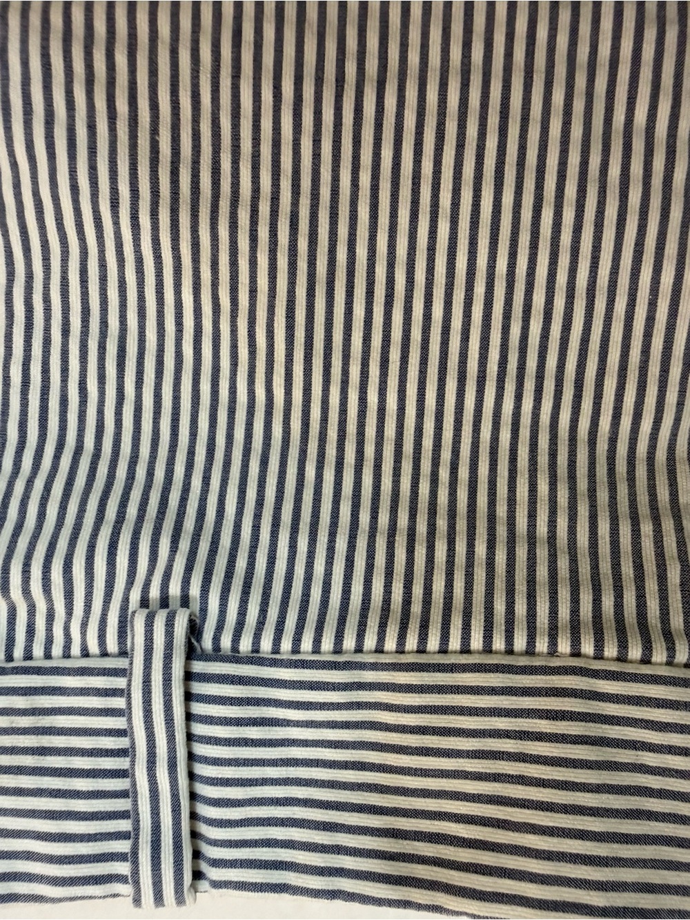 J.Crew Scalloped Hem Seersucker Shorts Womens Size 4 Blue White Stripe Preppy - Picture 10 of 11